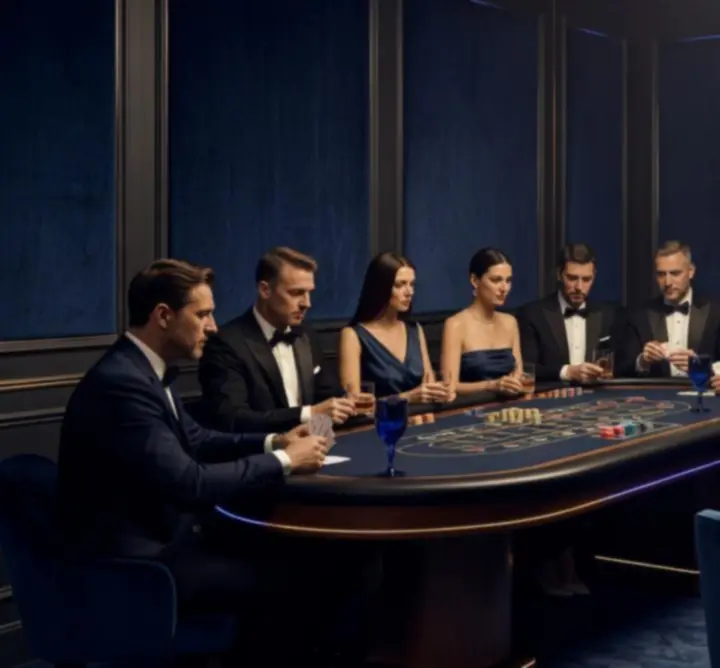 Stół kasynowy podczas eleganckiego eventu FALL ALASSAN AUTO LAB